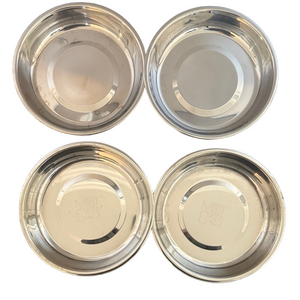 Messy Cats Silver Cat Bowls Set x 2